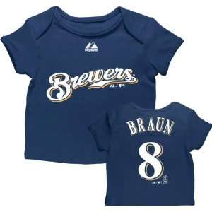 Ryan Braun Milwaukee Brewers Newborn Navy Name and Number 