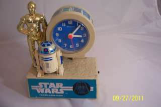   Bradley ~ Star Wars ~ Talking Alarm Clock ~ R2 D2 C 3PO ~ RARE  