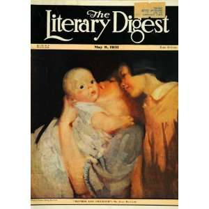  1931 Cover Literary Digest Jean MacLane Mother Children 