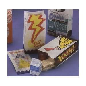  Brown Lightning Bolt Bag School Lunch Wax #5 6A05, cs/1000 