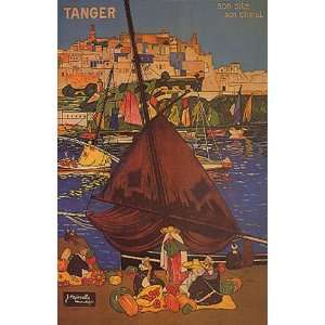  TANGER SAILBOAT TRAVEL TOURISM VINTAGE POSTER REPRO