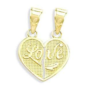  Breakable Heart Pendant Love 14k Yellow Gold Charm: Jewel 