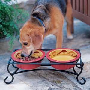   Painted Pet Bowls and Stand  Siena by Southern Living at Home (SLAH