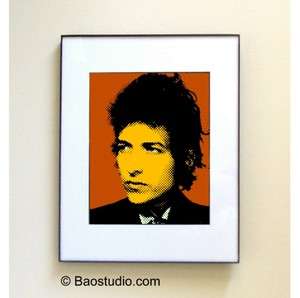 Bob Dylan   Framed Pop Art signed dated  