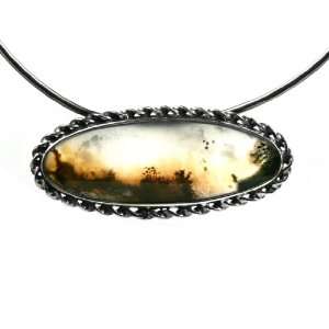Moss Agate and Sterling Silver One of a Kind Colors of an Angel 