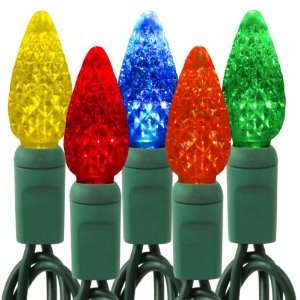 Christmas Lights   Multi Colored   Commercial Faceted C6 String Light 