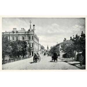  1903 Print Tampere Street Scene Tammerfors Horse Carriage 