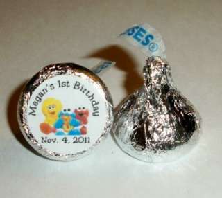   BABY SESAME STREET BIRTHDAY PARTY FAVORS HERSHEY KISS LABELS  