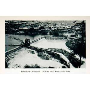 1915 Print Powell River Development British Columbia Canada Dam Intake 