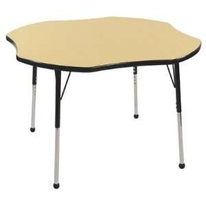  48 Clover Shaped Adjustable Activity Table in Maple Edge 