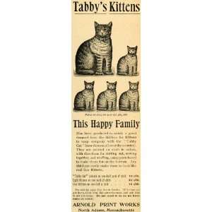  1893 Ad Arnold Print Works Tabbys Kittens Ornaments North 