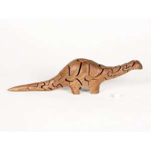  Wooden 3 D Puzzle   Brontosaurus with Egg Inside, Walnut 