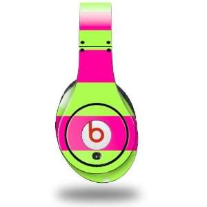  Stripes Neon Green and Hot Pink Decal Style Skin (fits genuine Beats 