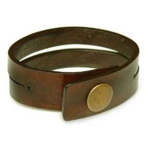    Brown Leather Bracelet, Duality in Brown   Small: Jewelry