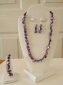 PIECE PURPLE MOTHER OF PEARL JEWELRY SET AWESOME  