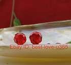 Free ship 100pcs Half red Swarovski Crystal Beads 4mm  