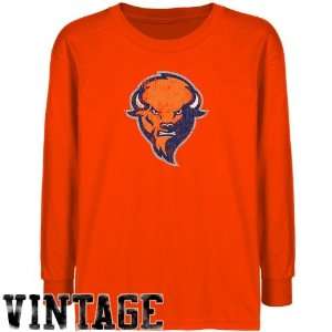  Bucknell Bison Youth Orange Distressed Logo Vintage T 