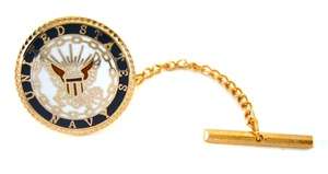 Navy USN Round Military Enamel Seal Tie Pin Tack  