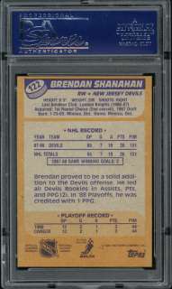 1988 89 Topps #122 Brendan Shanahan Auto PSA/DNA Mint 9  