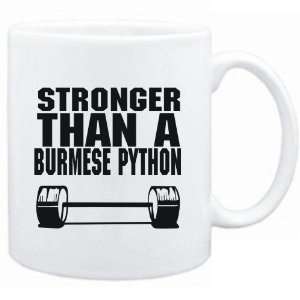   Mug White Stronger than a Burmese Python  Animals