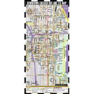  Streetwise Chicago Bus, CTA & Metra Map   Laminated Chicago Metro 