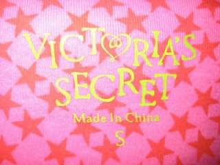 VICTORIAS SECRET Pink Cotton Star Print Sleep Shirt S  