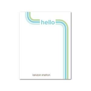   You Cards   Hello Stripe Teal By Ann Kelle
