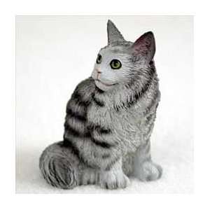  Silver Maine Coon Miniature Cat Figurine: Home & Kitchen