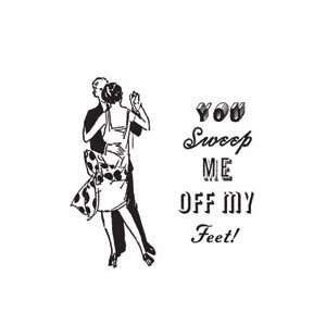   Rubber Stamp You Sweep Me Off My Feet; 2 Items/Order Arts, Crafts