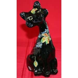   : Fenton 11 Black Maple Leaf Hand Painted Alley Cat: Everything Else