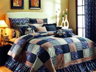 INDIGO PATCH BLUE COUNTRY 9PC QUILT BED IN A BAG SET  