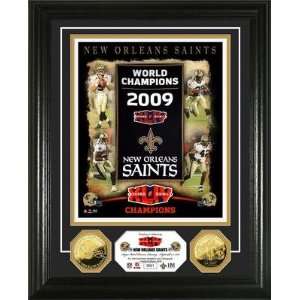  New Orleans Saints Banner Raising 24kt Gold Coin Photo 