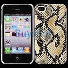 BROWN SNAKE SKIN HARD COVER CASE FOR APPLE IPHONE 4G  