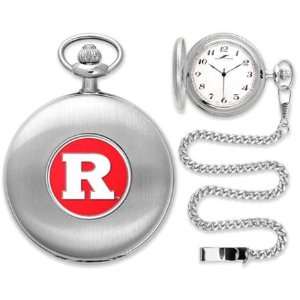  Rutgers Scarlet Knights NCAA Silver Pocket Watch: Sports 