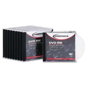  DVD RW Discs 4.7GB 4x w/Jewel Cases Silver 10 511254 