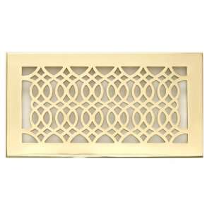  Decorative Wall Register   6 x 12   Polished Brass with 