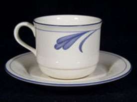 Lenox Chinastone FOR THE BLUE BRUSHSTROKES Cups Saucers  