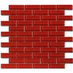   Glass Tiles 1 x 3 Glass Subway Series C12 2 Ruby Red