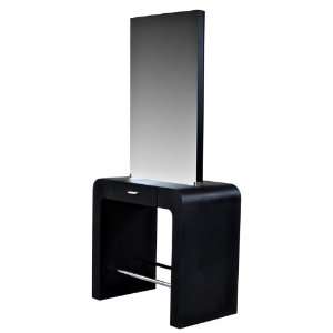  Fontana Black Double Styling Station with Mirror Beauty