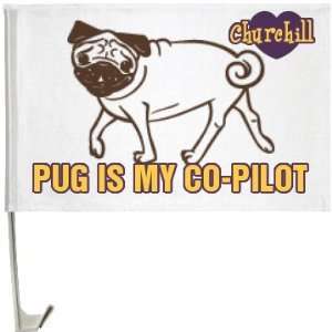  Pet Pug Flag: Custom One Sided Driver Side Car Flag: Patio 
