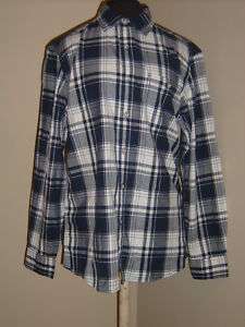 mens Faded Glory plaid button up dress shirt new med  