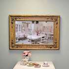 Shabby Cottage Chic Large Gesso Rose Vintage Wall Mirror French Style 