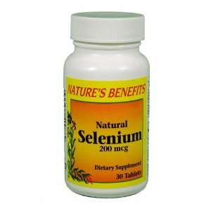  Natural Selenium 200 mcg Dietary Supplement 30 Tablets 