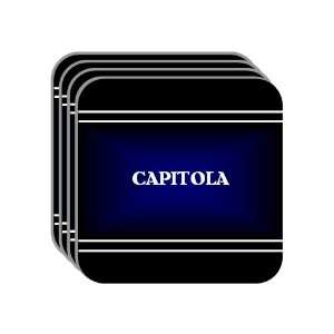 Personal Name Gift   CAPITOLA Set of 4 Mini Mousepad Coasters (black 