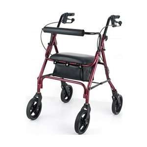  Classic Aluminum Rollator in Red: Health & Personal Care