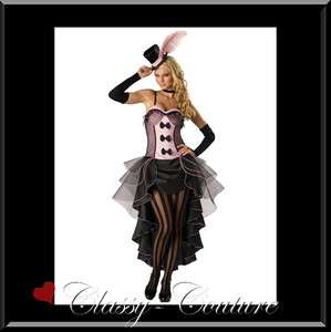 Burlesque Babe Showgirl Cabaret Saloon Fancy Dress Costume   Sz S/M/L 