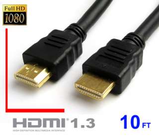 Premium Ultra High Speed 10FT HDMI Cable 1.3 Support HD BluRay HDTV 