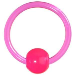  16 Gauge Pink Acrylic Ball Captive Ring: Jewelry