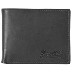  Pangea MLB Atlanta Braves Black Leather Wallet: Sports 