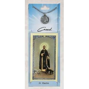  Prayer Card with Pewter Medal St. Martin: Jewelry